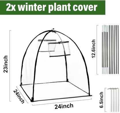 Plant Covers Freeze Protection, 2-Pack Frost Blanket for Trees Shrubs