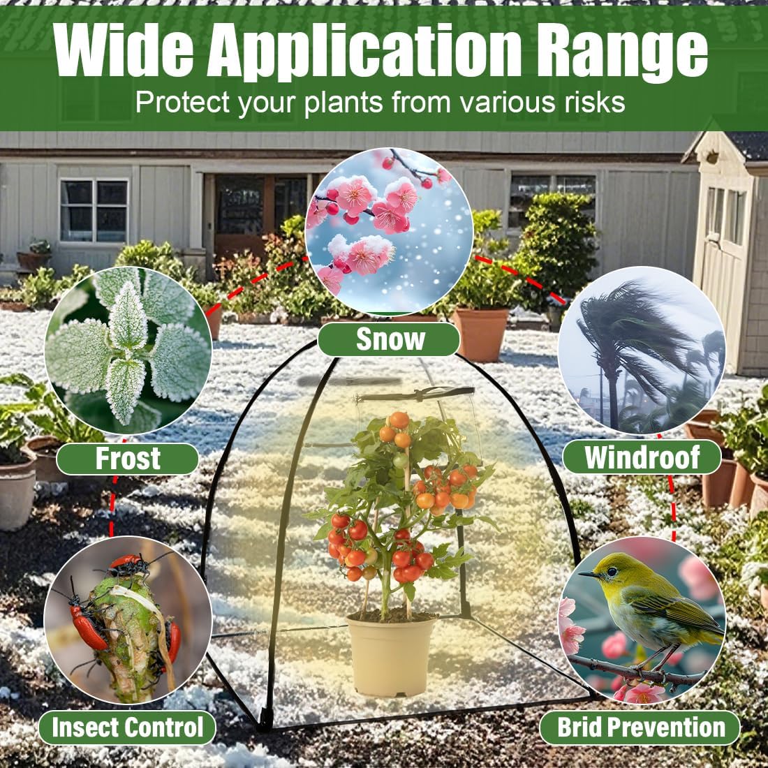 Plant Covers Freeze Protection, 2-Pack Frost Blanket for Trees Shrubs