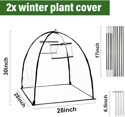 Plant Covers Freeze Protection, 2-Pack Frost Blanket for Trees Shrubs
