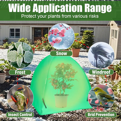 Plant Covers Freeze Protection, 2-Pack Frost Blanket for Trees Shrubs