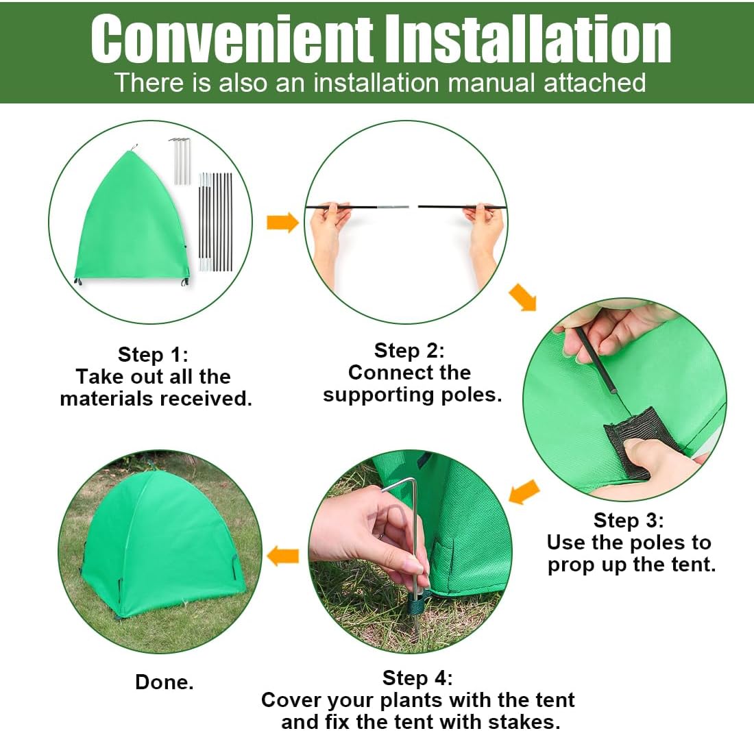 Plant Covers Freeze Protection, 2-Pack Frost Blanket for Trees Shrubs