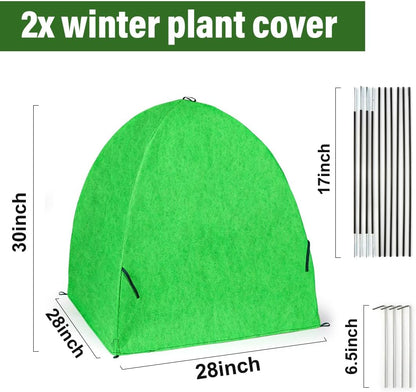 Plant Covers Freeze Protection, 2-Pack Frost Blanket for Trees Shrubs