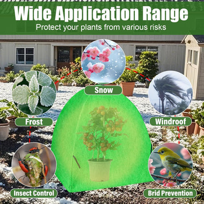 Plant Covers Freeze Protection, 2-Pack Frost Blanket for Trees Shrubs