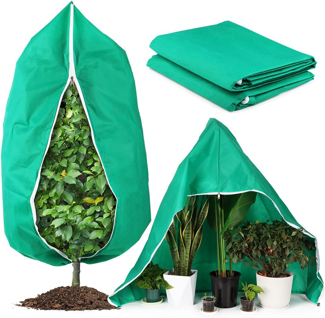 Plant Covers Freeze Protection, 2-Pack Frost Blanket for Trees Shrubs