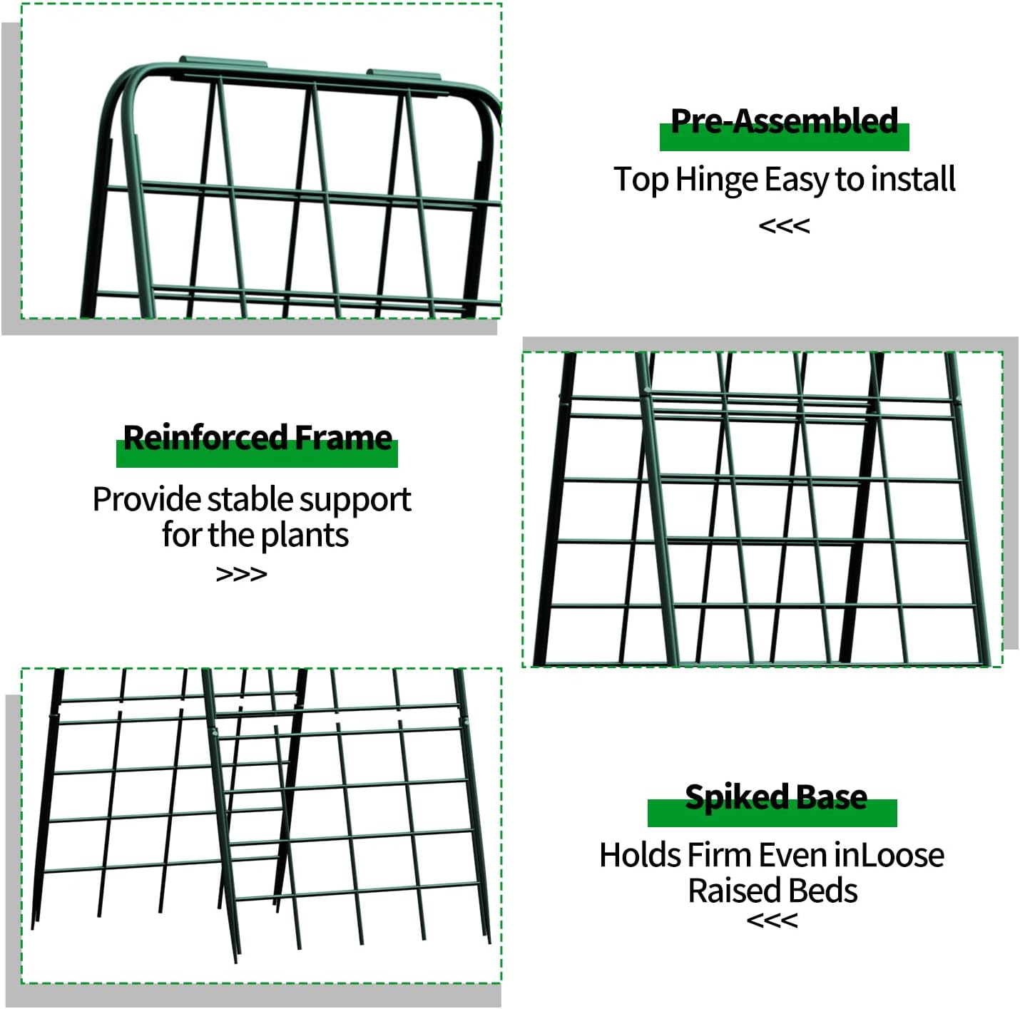Heavy Duty Trellis for Climbing Plants, 50"x17" Adjustable Height Steel Cucumber Trellis, Powder Coated Metal Garden Trellis for Raised Beds,Tomatoes, Cucumbers & Outdoor Vines