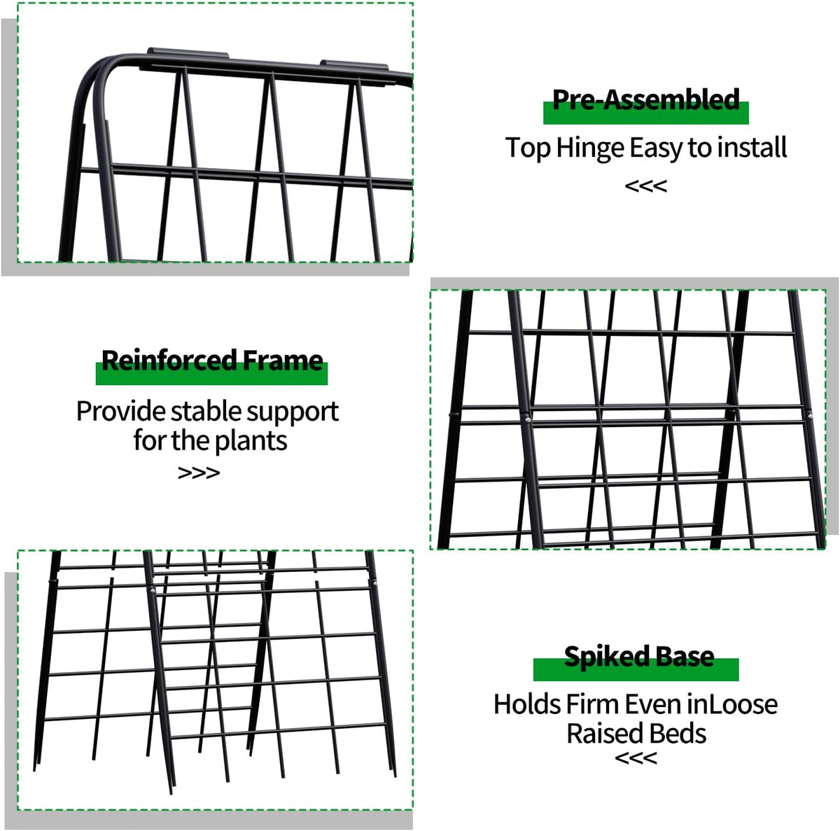 Heavy Duty Trellis for Climbing Plants, 50"x17" Adjustable Height Steel Cucumber Trellis, Powder Coated Metal Garden Trellis for Raised Beds,Tomatoes, Cucumbers & Outdoor Vines