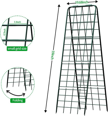 Heavy Duty Trellis for Climbing Plants, 50"x17" Adjustable Height Steel Cucumber Trellis, Powder Coated Metal Garden Trellis for Raised Beds,Tomatoes, Cucumbers & Outdoor Vines