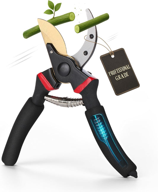 Pruning Shears, Garden Shears, 8" Professional, Titanium Blade