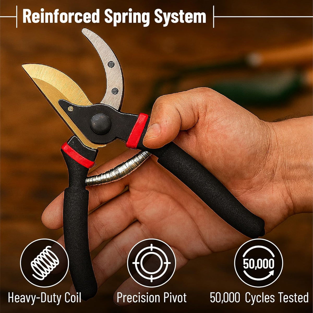 Pruning Shears, Garden Shears, 8" Professional, Titanium Blade