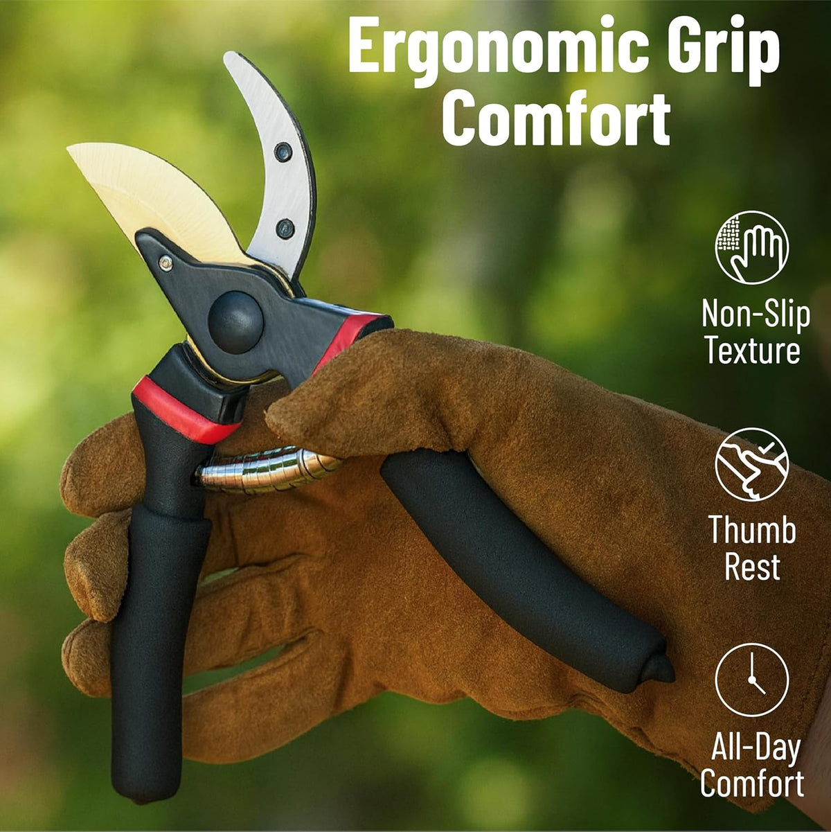 Pruning Shears, Garden Shears, 8" Professional, Titanium Blade