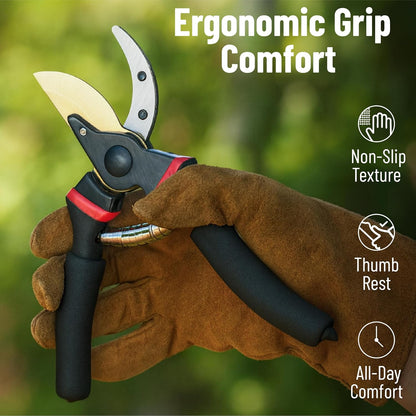 Pruning Shears, Garden Shears, 8" Professional, Titanium Blade