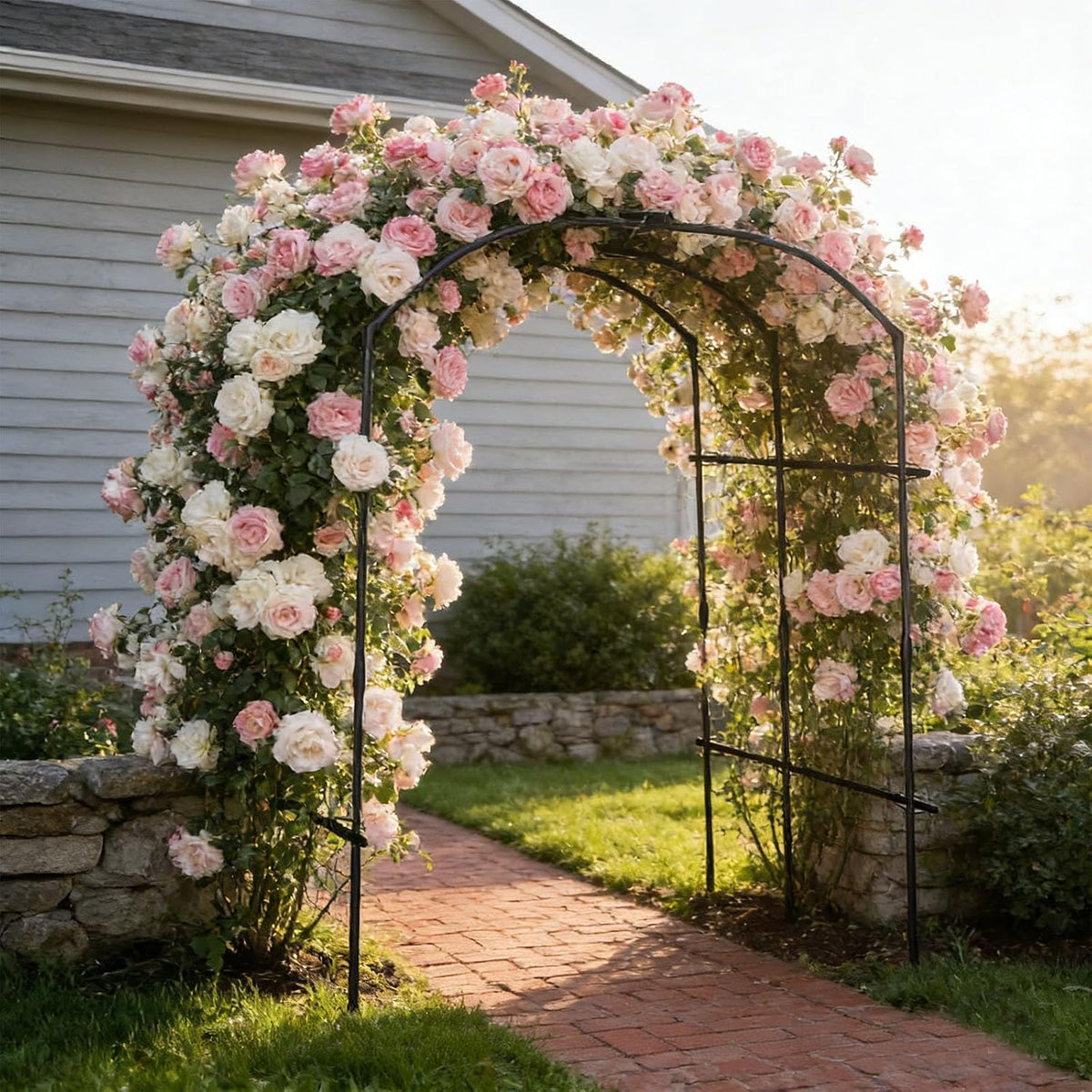 Tall Garden Arch Trellis for Climbing Plant, 87" H Metal Trellis Archway