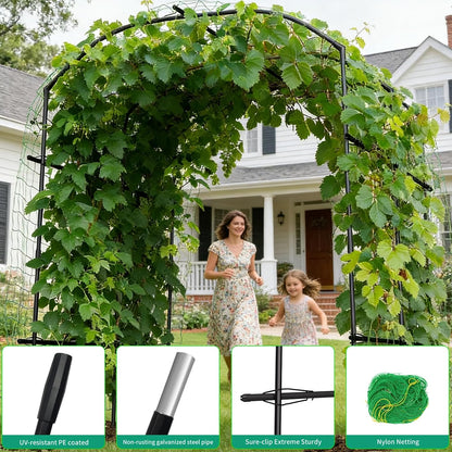 Tall Garden Arch Trellis for Climbing Plant, 87" H Metal Trellis Archway