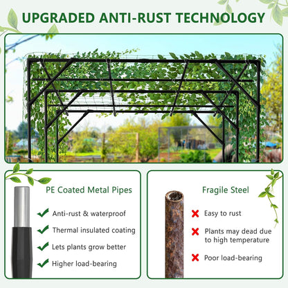 Tall Garden Arch Trellis for Climbing Plant, 87" H Metal Trellis Archway