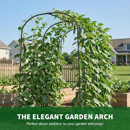 Tall Garden Arch Trellis for Climbing Plant, 87" H Metal Trellis Archway