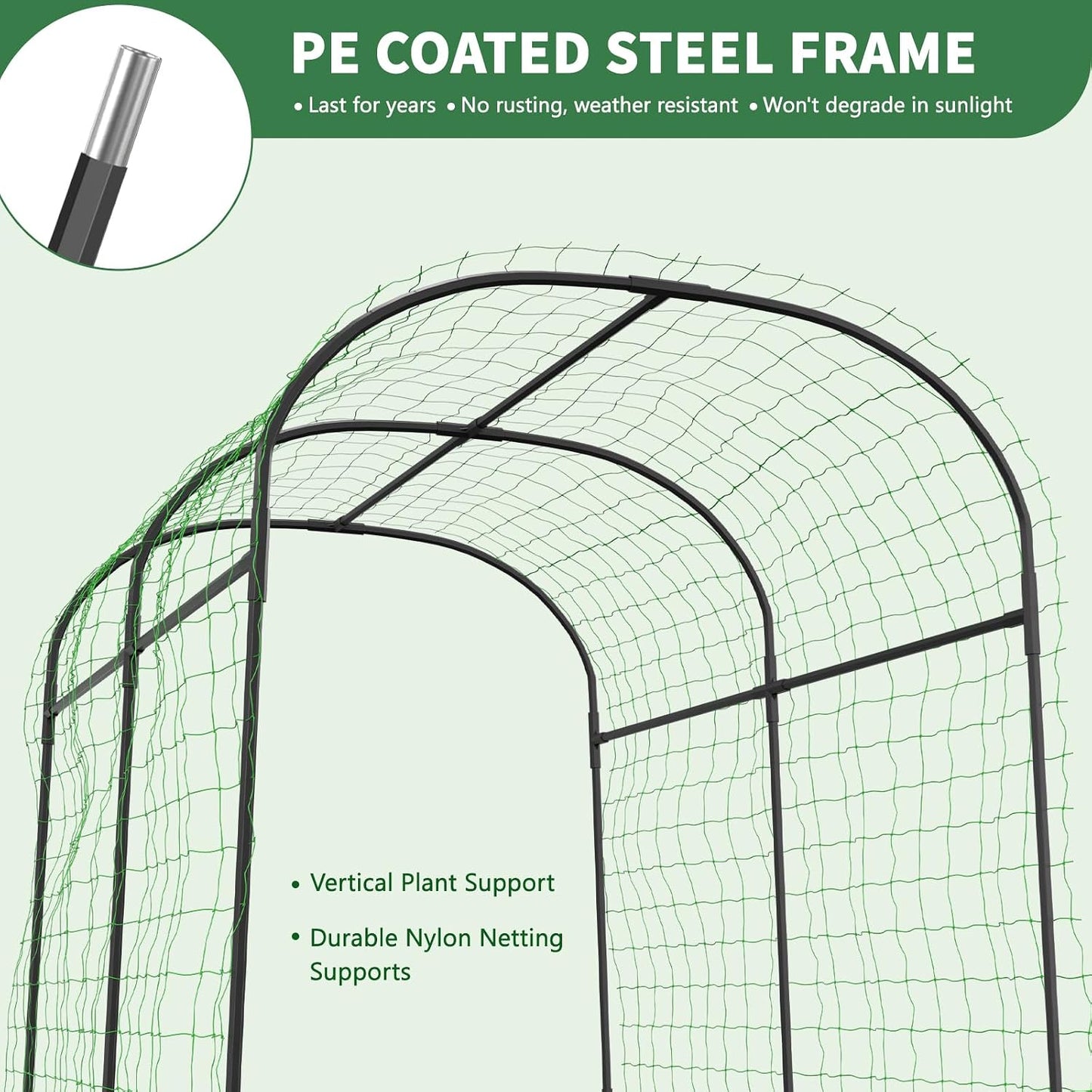 Tall Garden Arch Trellis for Climbing Plant, 87" H Metal Trellis Archway