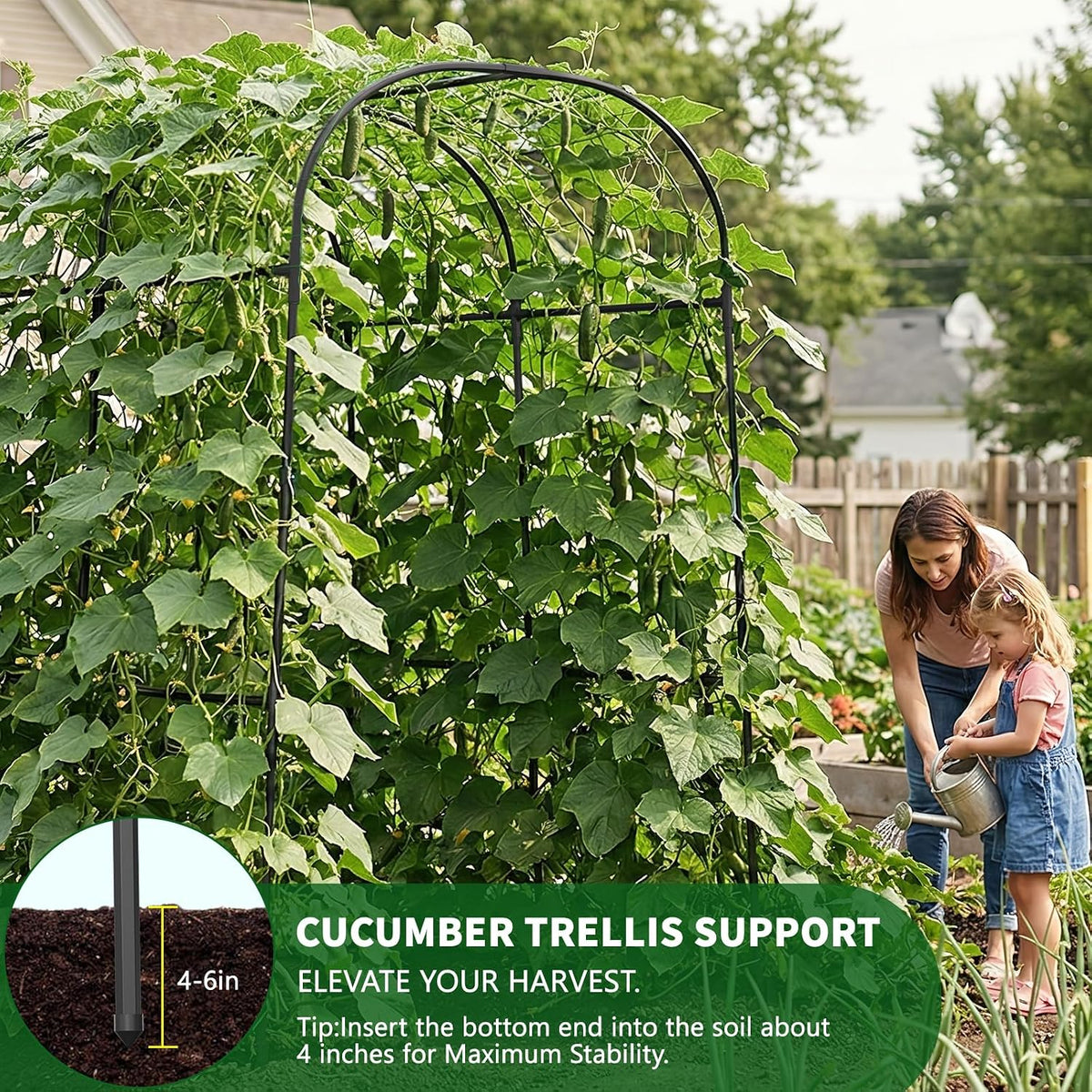Tall Garden Arch Trellis for Climbing Plant, 87" H Metal Trellis Archway