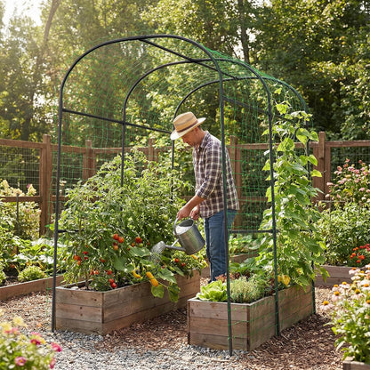 Tall Garden Arch Trellis for Climbing Plant, 87" H Metal Trellis Archway