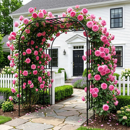 Tall Garden Arch Trellis for Climbing Plant, 87" H Metal Trellis Archway