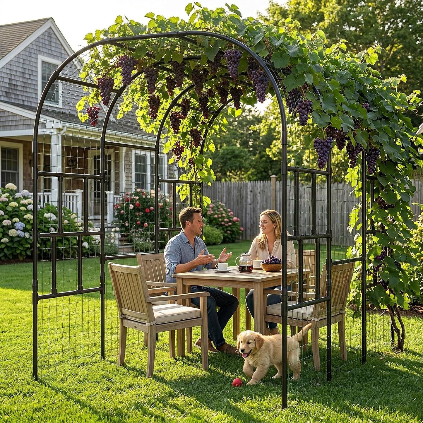 Tall Garden Arch Trellis for Climbing Plant, 87" H Metal Trellis Archway