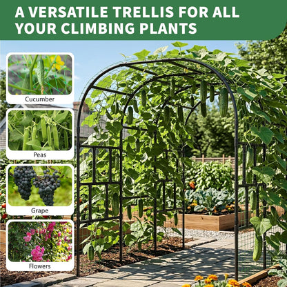 Tall Garden Arch Trellis for Climbing Plant, 87" H Metal Trellis Archway