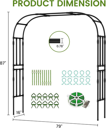 Tall Garden Arch Trellis for Climbing Plant, 87" H Metal Trellis Archway