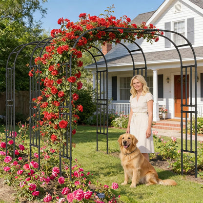 Tall Garden Arch Trellis for Climbing Plant, 87" H Metal Trellis Archway