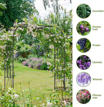 Tall Garden Arch Trellis for Climbing Plant, 87" H Metal Trellis Archway
