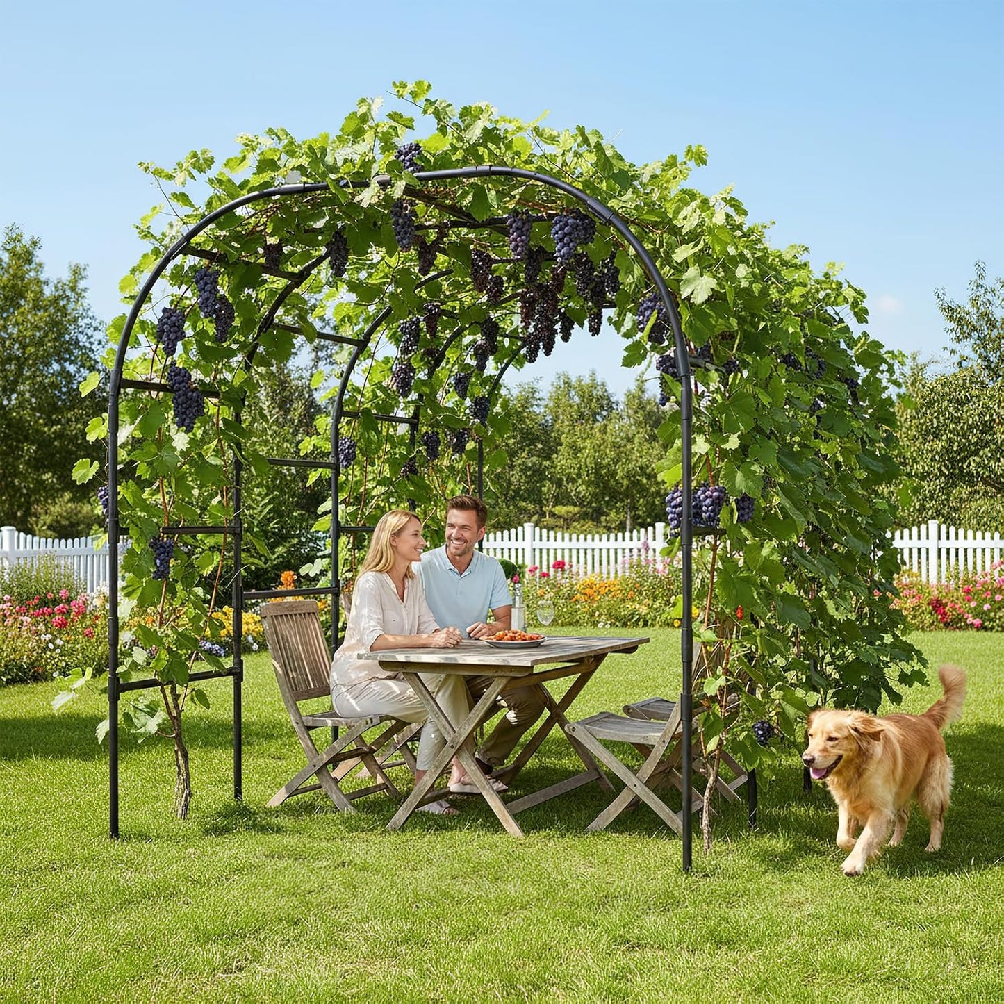 Tall Garden Arch Trellis for Climbing Plant, 87" H Metal Trellis Archway