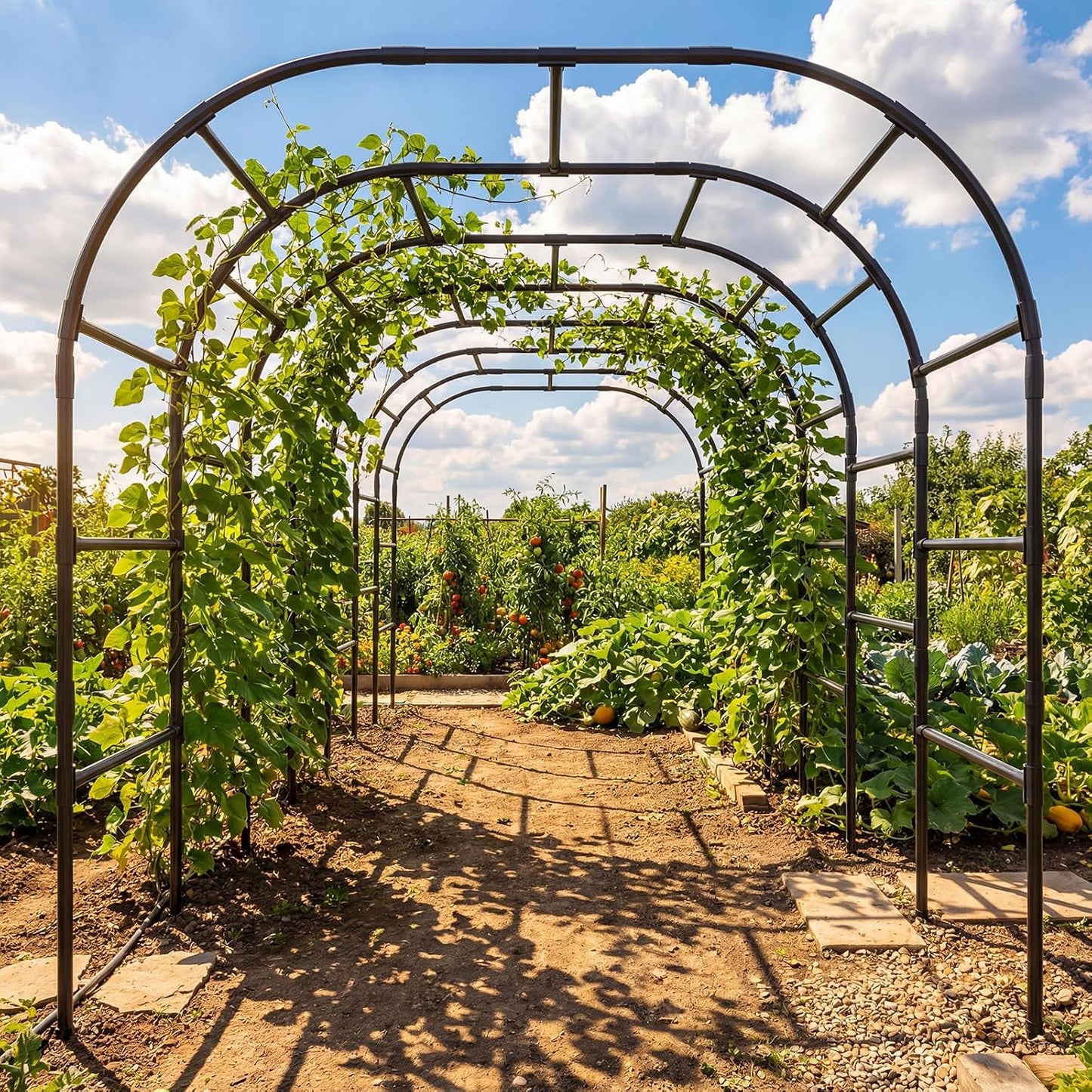 Tall Garden Arch Trellis for Climbing Plant, 87" H Metal Trellis Archway