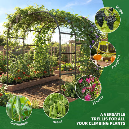 Tall Garden Arch Trellis for Climbing Plant, 87" H Metal Trellis Archway