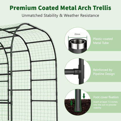 Tall Garden Arch Trellis for Climbing Plant, 87" H Metal Trellis Archway