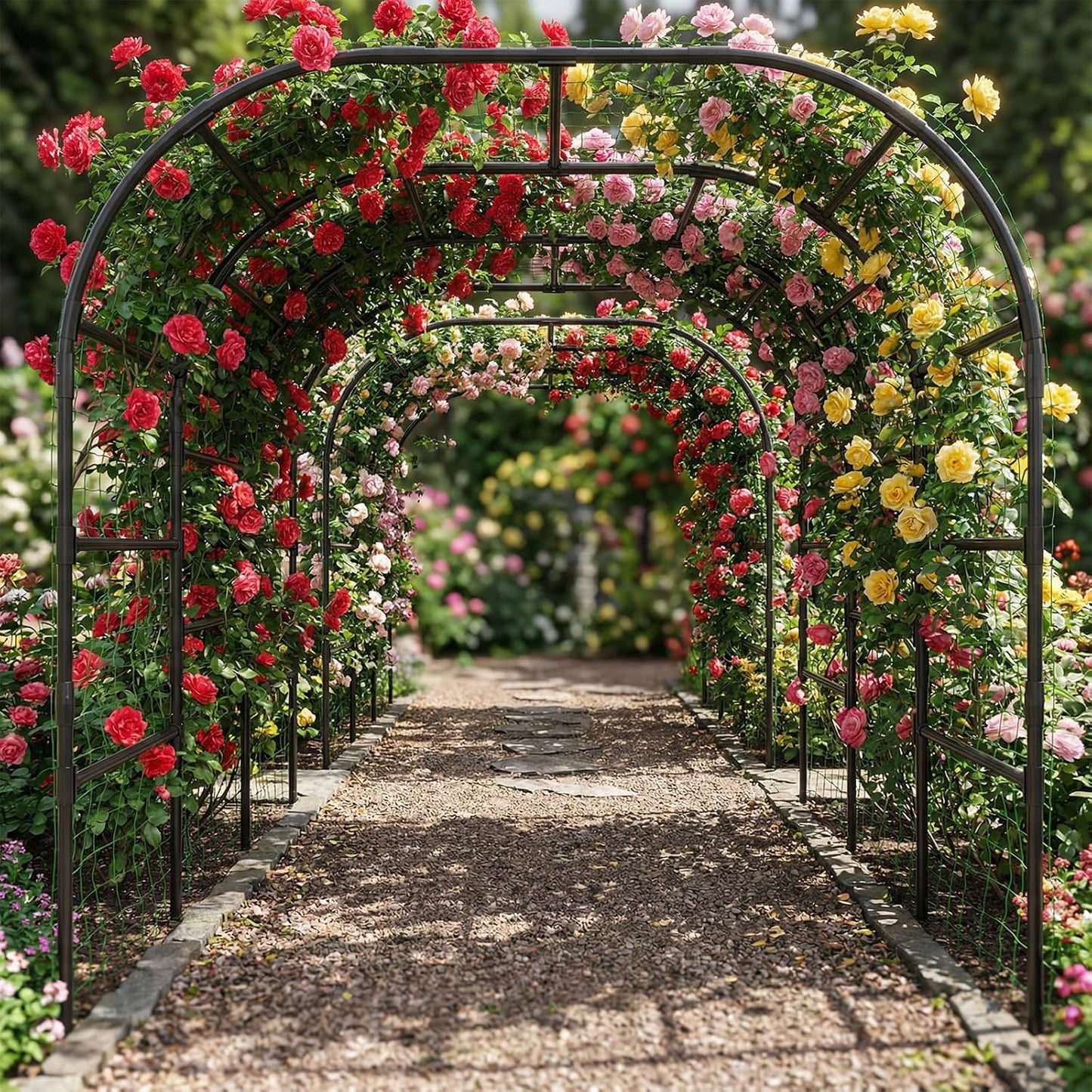Tall Garden Arch Trellis for Climbing Plant, 87" H Metal Trellis Archway