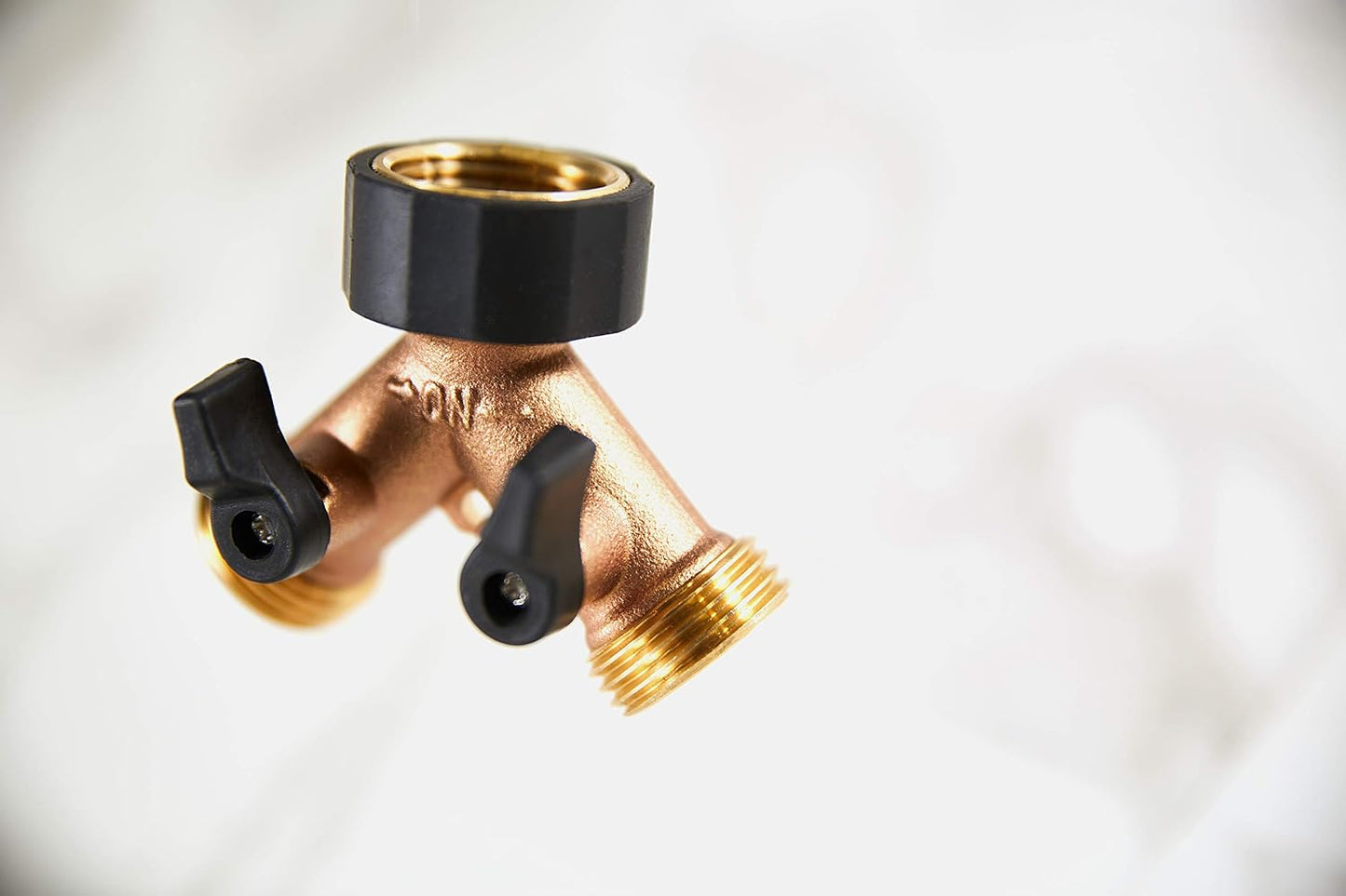 Brass Dual-Outlet Faucet Adapter, Brown