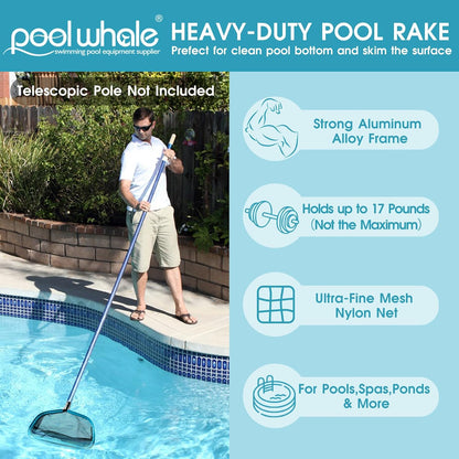 Pool Skimmer Leaf Rake Net, Fine Mesh Deep Nylon Bag (Not Pole)