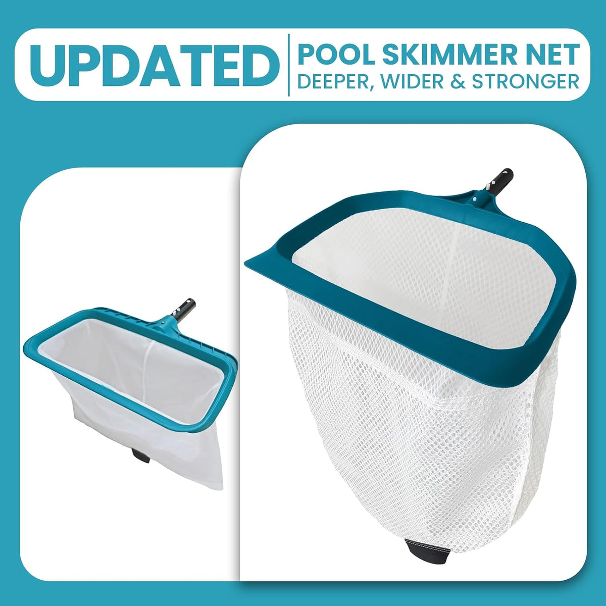 Pool Skimmer Leaf Rake Net, Fine Mesh Deep Nylon Bag (Not Pole)