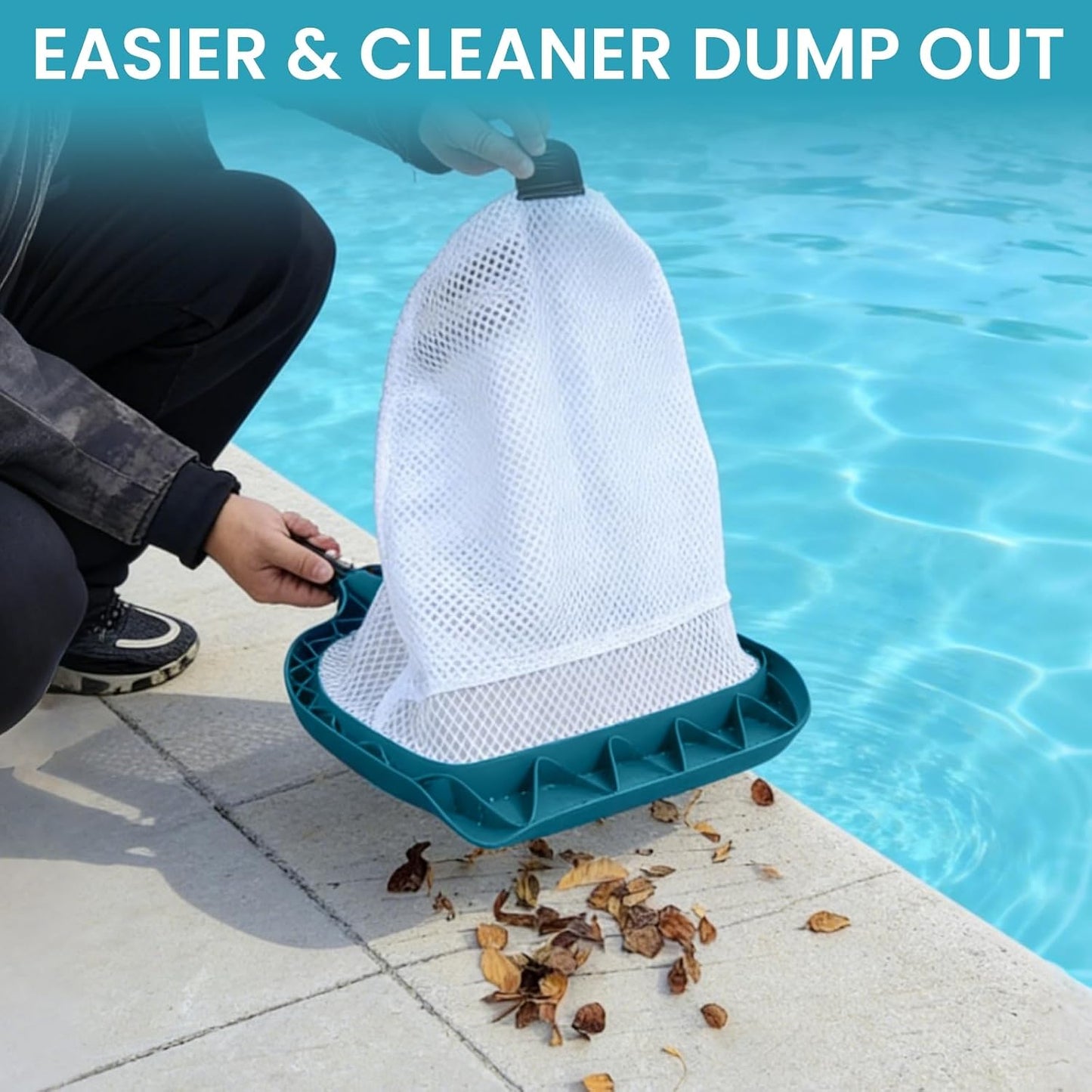 Pool Skimmer Leaf Rake Net, Fine Mesh Deep Nylon Bag (Not Pole)