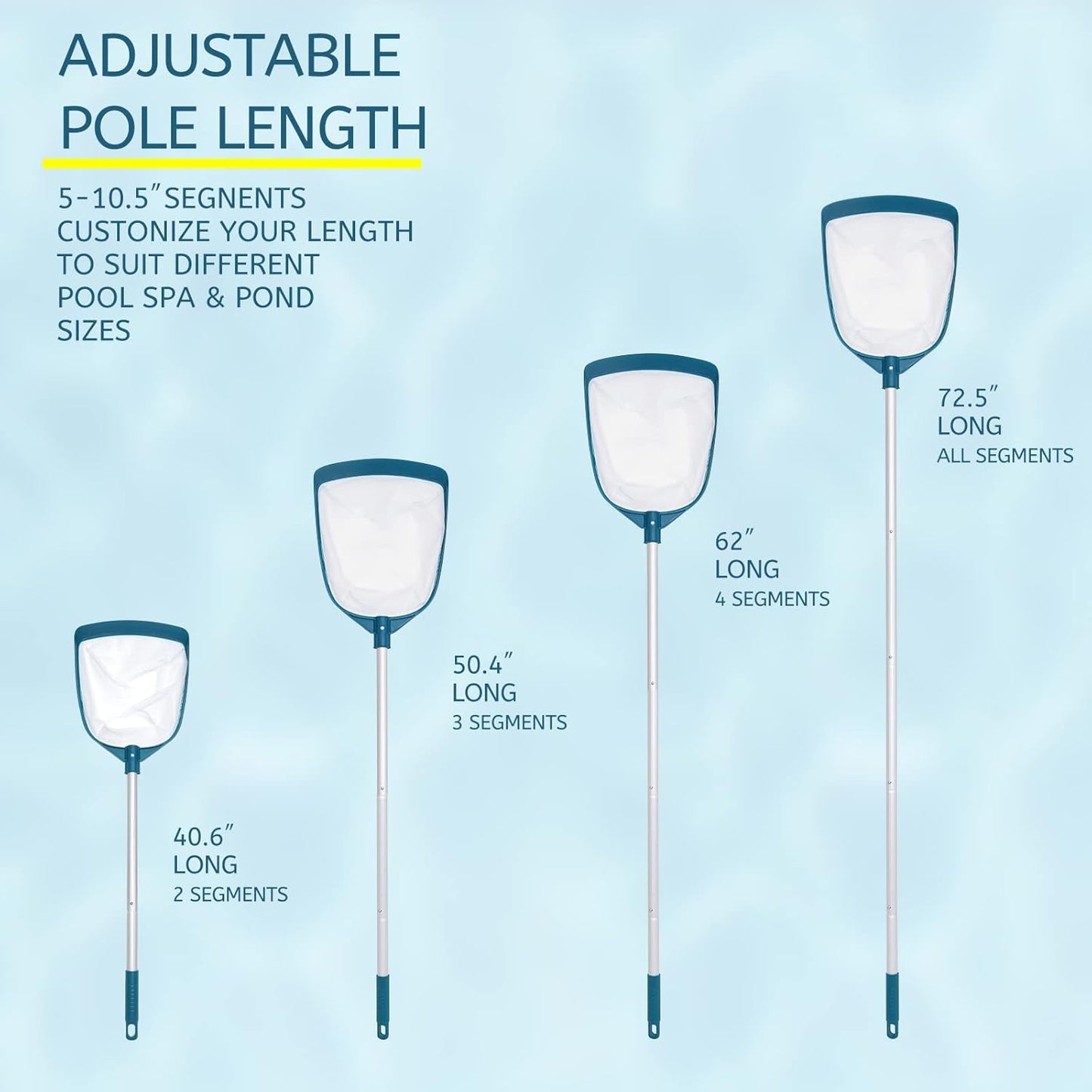 Pool Skimmer Leaf Rake Net, Fine Mesh Deep Nylon Bag (Not Pole)