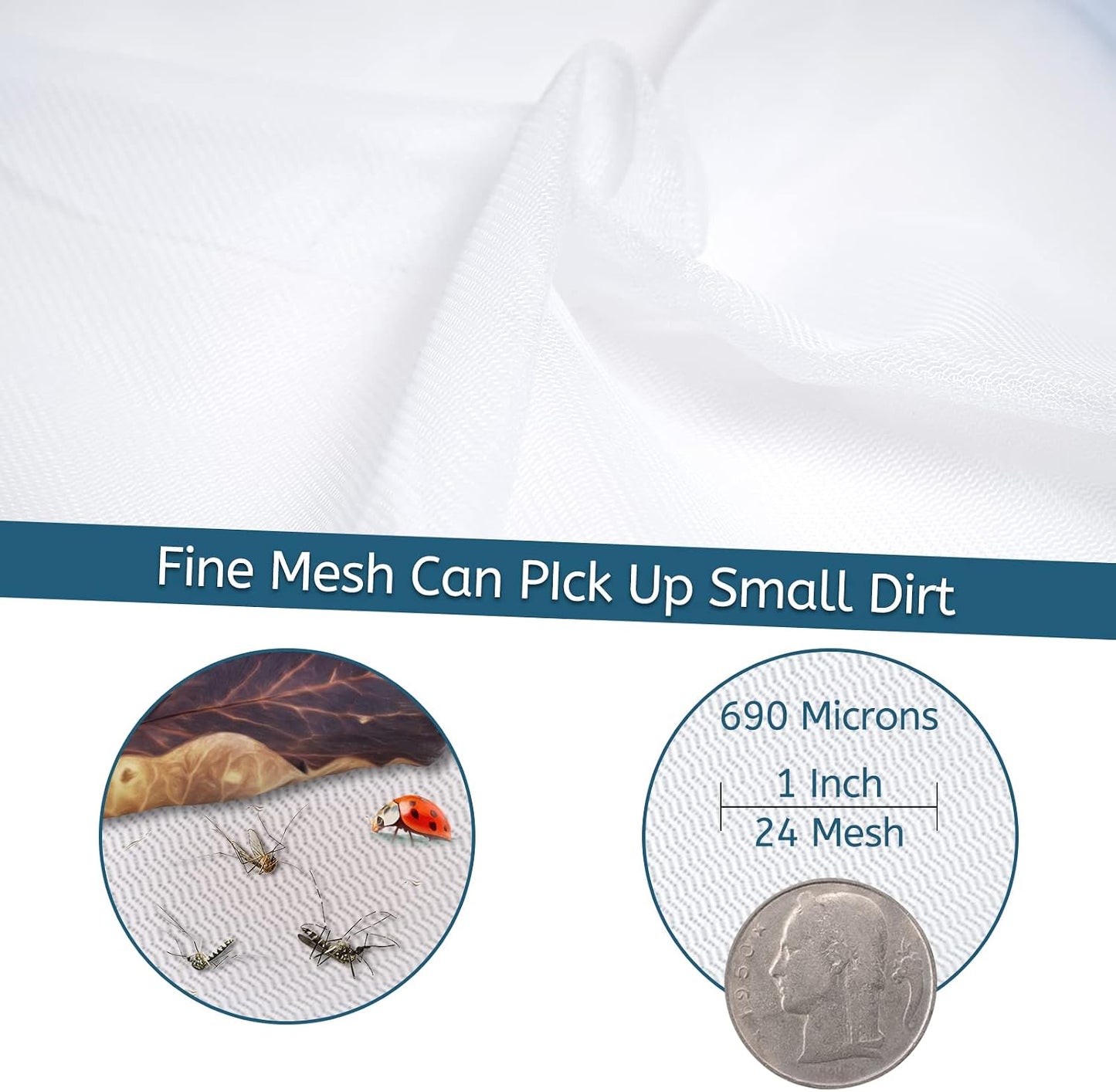 Pool Skimmer Leaf Rake Net, Fine Mesh Deep Nylon Bag (Not Pole)