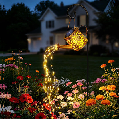Solar Watering Can Lights Garden Decor, Metal Waterproof Hanging Lantern