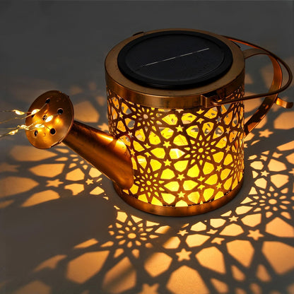 Solar Watering Can Lights Garden Decor, Metal Waterproof Hanging Lantern