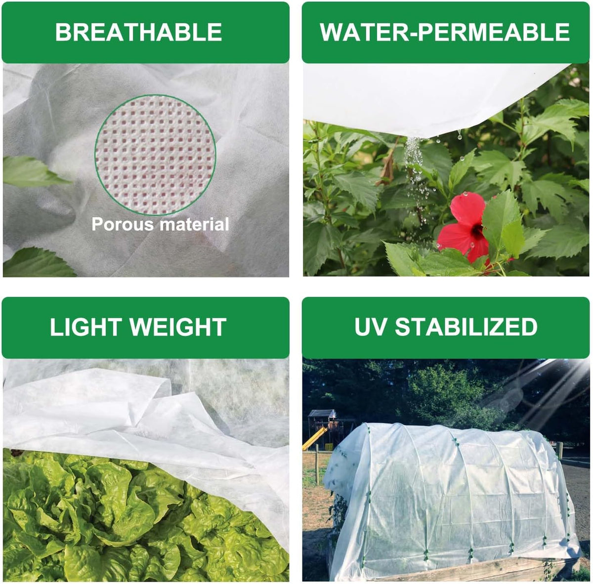 Plant Covers Freeze Protection 10 x 50 Ft, 1.05 oz/yd² Thicker Frost Cloth Plant Freeze Protection, Frost Blankets Covers for Outdoor Plants Winter Frost Protection, Garden Floating Row Covers