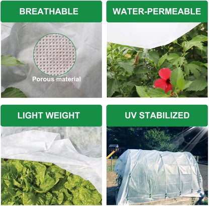Plant Covers Freeze Protection 10 x 50 Ft, 1.05 oz/yd² Thicker Frost Cloth Plant Freeze Protection, Frost Blankets Covers for Outdoor Plants Winter Frost Protection, Garden Floating Row Covers