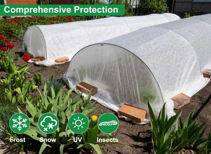 Plant Covers Freeze Protection 10 x 50 Ft, 1.05 oz/yd² Thicker Frost Cloth Plant Freeze Protection, Frost Blankets Covers for Outdoor Plants Winter Frost Protection, Garden Floating Row Covers