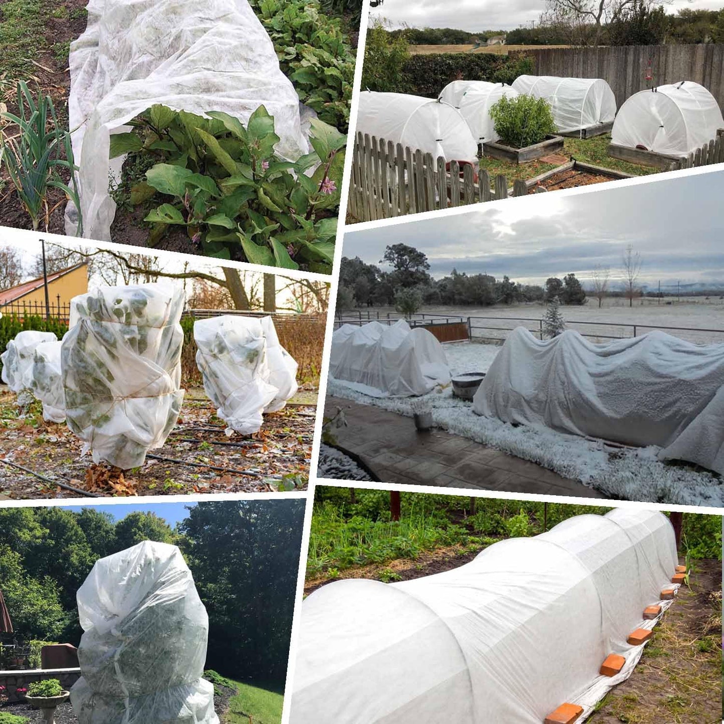 Plant Covers Freeze Protection 10 x 50 Ft, 1.05 oz/yd² Thicker Frost Cloth Plant Freeze Protection, Frost Blankets Covers for Outdoor Plants Winter Frost Protection, Garden Floating Row Covers