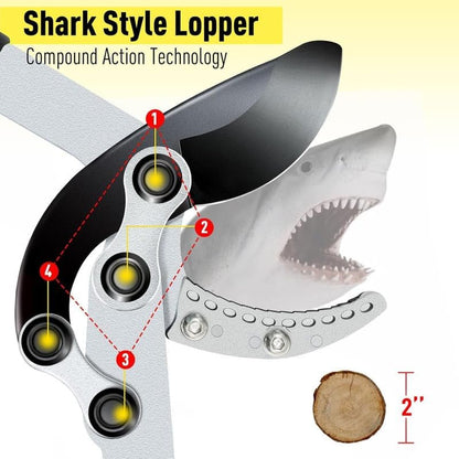 Heavy-Duty Extendable Lopper Set, 28-39" Telescopic Compound Action Branch Cutter with 2" Cutting Capacity & Hand Pruner