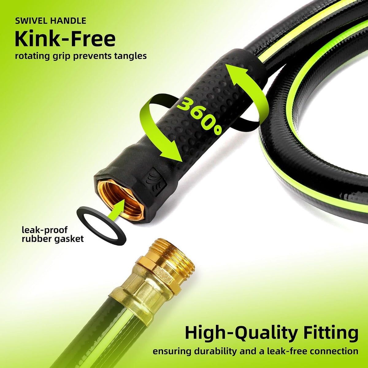 Leader Short Garden Hose 3/4 in. x 10 ft. - Heavy Duty Lightweight PVC Water Hose - Flexible, No Kink, Leakproof, Male to Female Fittings - 200PSI Work & 500PSI Burst, for Lawn & Commercial Use