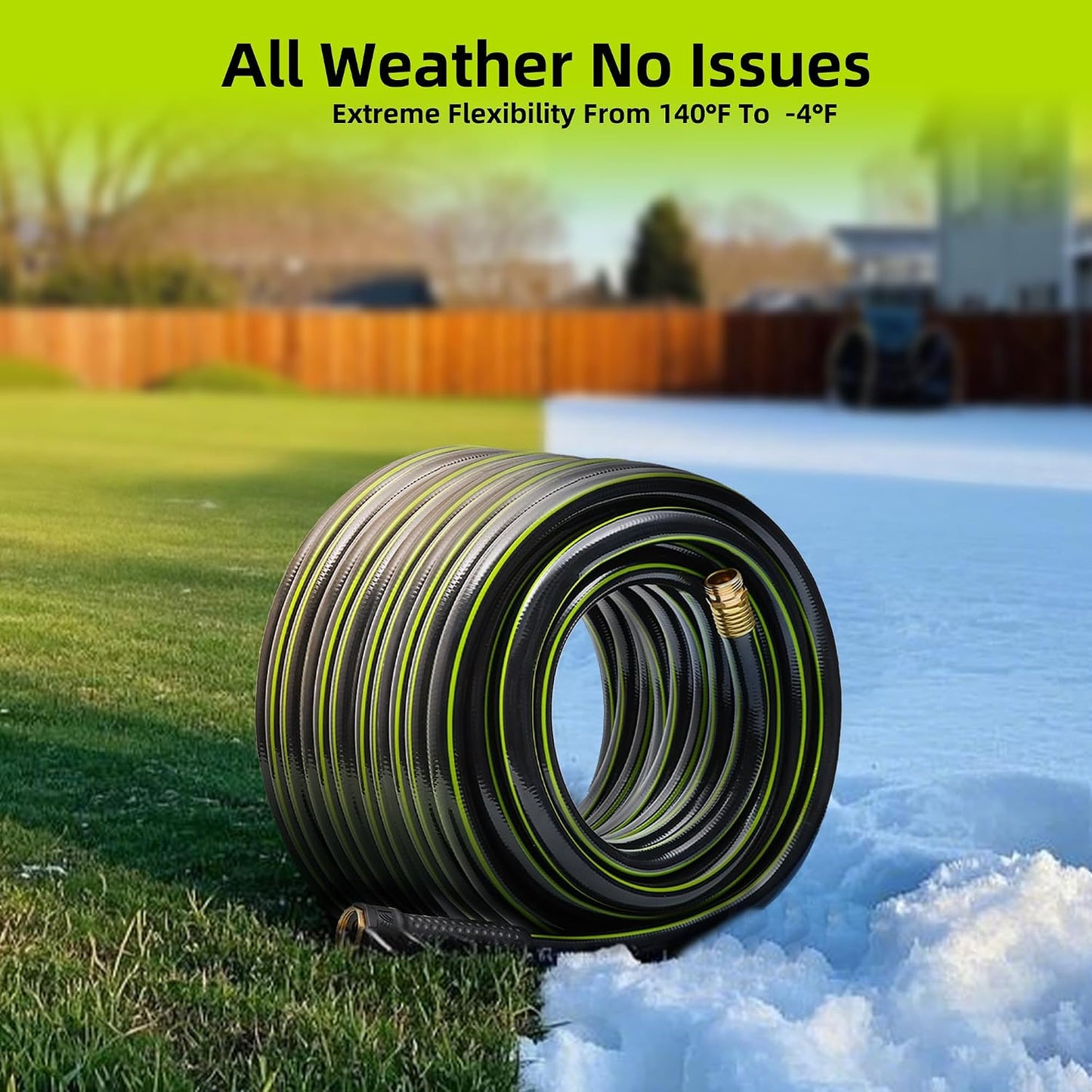 Leader Short Garden Hose 3/4 in. x 10 ft. - Heavy Duty Lightweight PVC Water Hose - Flexible, No Kink, Leakproof, Male to Female Fittings - 200PSI Work & 500PSI Burst, for Lawn & Commercial Use