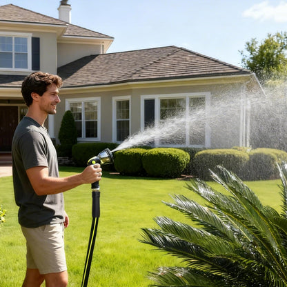 Leader Short Garden Hose 3/4 in. x 10 ft. - Heavy Duty Lightweight PVC Water Hose - Flexible, No Kink, Leakproof, Male to Female Fittings - 200PSI Work & 500PSI Burst, for Lawn & Commercial Use
