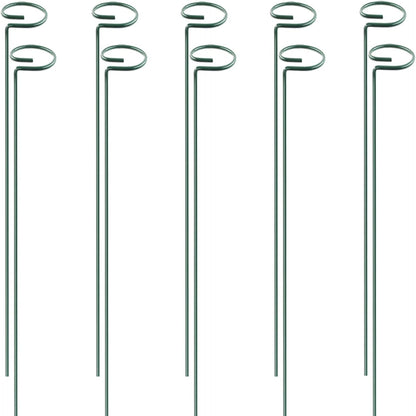 17 inch Plant Support Stakes, 4mm Thick Garden Single Stem Flower Support Stake Amaryllis Plant Cage Support Rings with 10 pcs Plant Clips for Tomato Orchid Lily Peony Rose Flower Stem-5 Pack